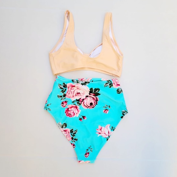 Cupshe Floral Print Knot Two Piece Swimsuit Size XS - Picture 5 of 8